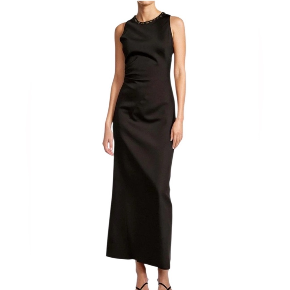Antonio Melani Sz 0 Sparrow Sleeveless Maxi Dress Linen Blend Shell Rnd Neckline